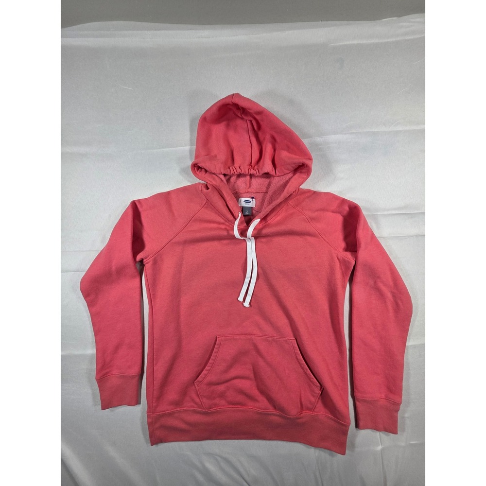 Old Navy Womens Coral Pink Raglan Pullover Hoodie Sweatshirt Size M